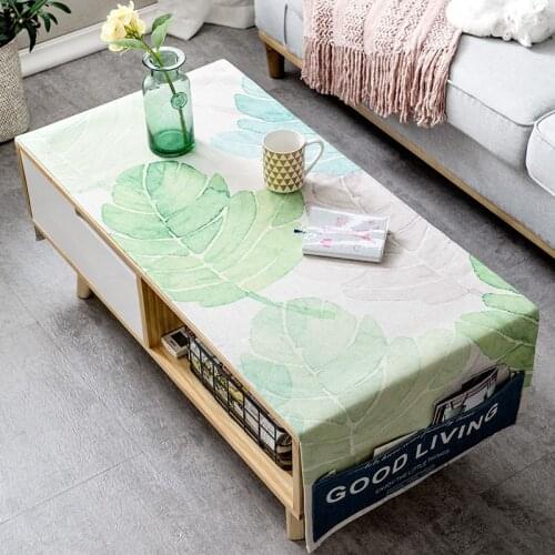 Living Room Simple Rectangular Printed Cotton Linen Table Cloth Household Small Coffee Table Dining Table Cover Cloth