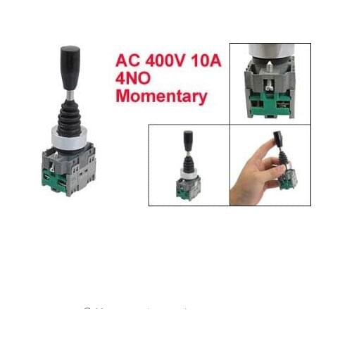 HKL-D22 AC 400V 10A 2NO Momentary 22mm Fixing Thread 2 Way Joystick Switch