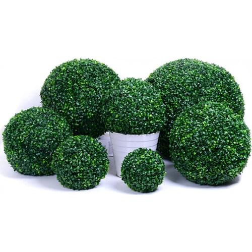 Artificial Milan Grass Ball Simulation Green Plants Ball Fake Flower For Wedding Home Garden Outdoor Fake Plants DIY Decoration