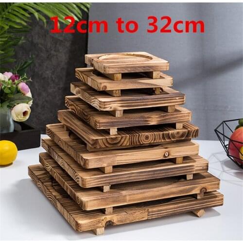 Insulated square Wooden mat Iron Plate Board BBQ Insulated Wooden Bead Car Seat Tray wok post Sand Holders coaster kitchen stuff