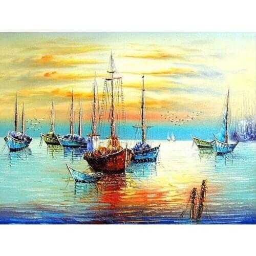 Full Diamond Square Diamond 5D DIY Diamond Painting Sailboat at sea Diamond Embroidered Cross-stitch Rhinestones Mosaic TY953
