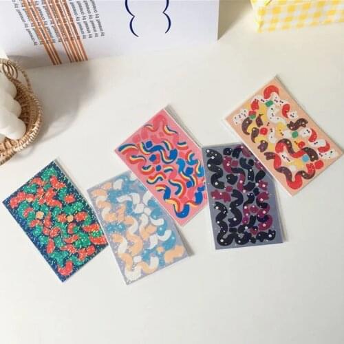 Colorful Ribbon Laser Decorative Stickers Blingbling Simple And Versatile Diy Collage Star Photo Stationery Children Diy Sticker