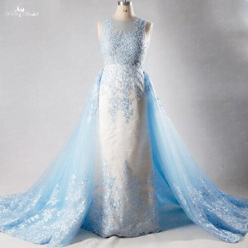 LZ222 100% Actual Photos New Design Lace Beading Wedding Dress Detachable Romatic Sexy Bridal Dresses China Online Shop