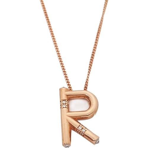 Fashion Chain Choker 925 Silver Necklace For Women Trendy Rhinestone Letter Initial Custom Charm Collares Turkish Fine Jewelry