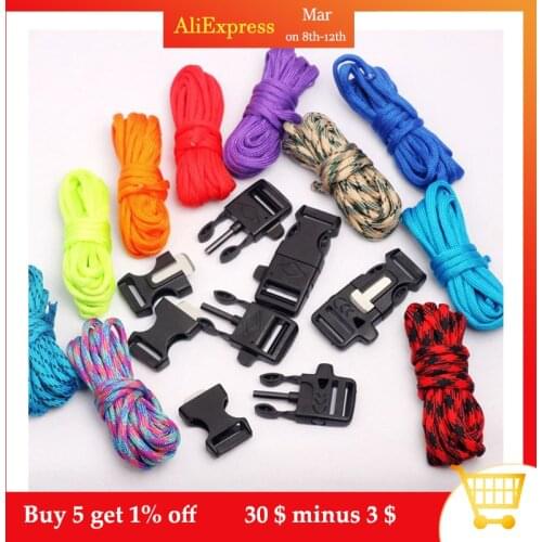 1 Set Paracord Bracelet Kit Parachute Cord DIY Weaving Craft Tool Kit with Buckles Survival Paracord Combo Crafting Kit