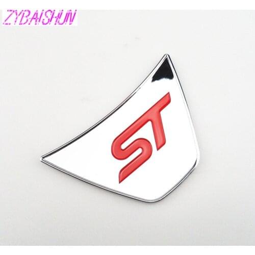 ST Logo Steering Wheel Spangles Stickers ABS Chrome Cover Stickers for Ford Fiesta Ecosport 2009-2015 Auto Intimate Accessories