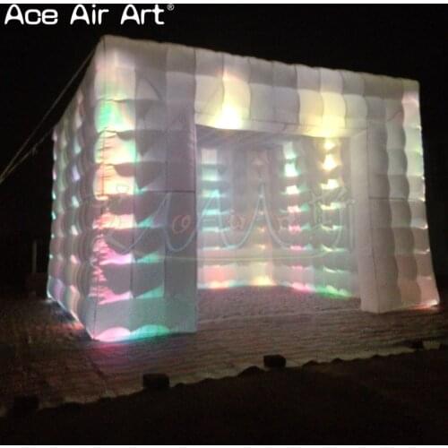 Outdoor 3.9x3.9x2.7 square inflatable cube tent cubic event/party building kiosk with one door for commercial exhibition