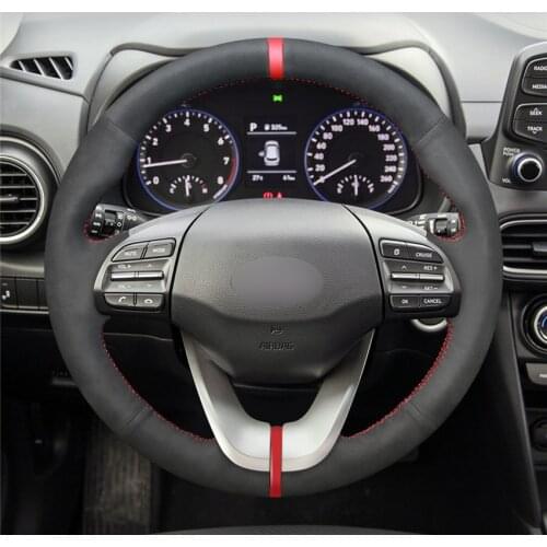 DIY Anti-Slip Wear-Resistant Steering Wheel Cover For Hyundai Veloster i30 Elantra 2017- 2020 Car Interior Decoration