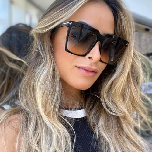 2020 new brand gradient square sunglasses for women vintage letter frame big sun glasses men retro goggle eyewear ins shades