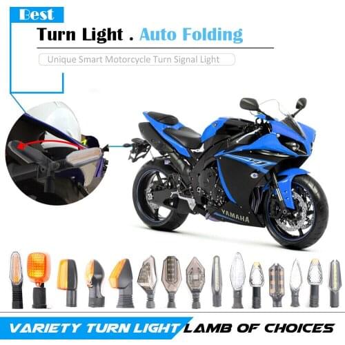 New Design Motorcycle Electric Auto Fold Flip Turn Signal Light Indicator Amber Lights Fit For YAMAHA YZF R1 YZF1000 2002-2014