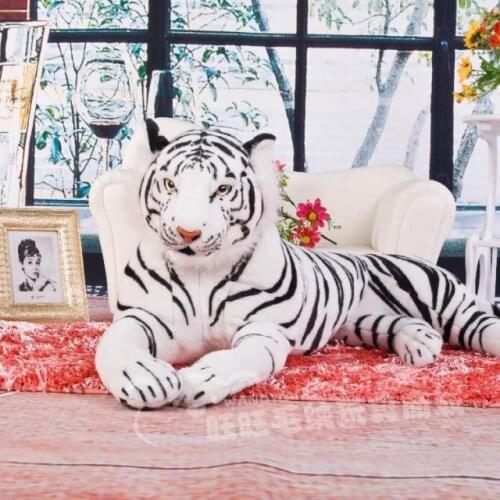 Huge 105cm prone tiger simulation animal white tiger plush toy doll throw pillow Christmas gift w7973