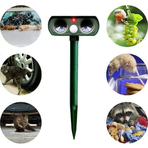 Animal Repellent Ultrasonic Animal Repeller Solar Powered Waterproof Cats Birds Repellent for Garden Yard Farm Popular