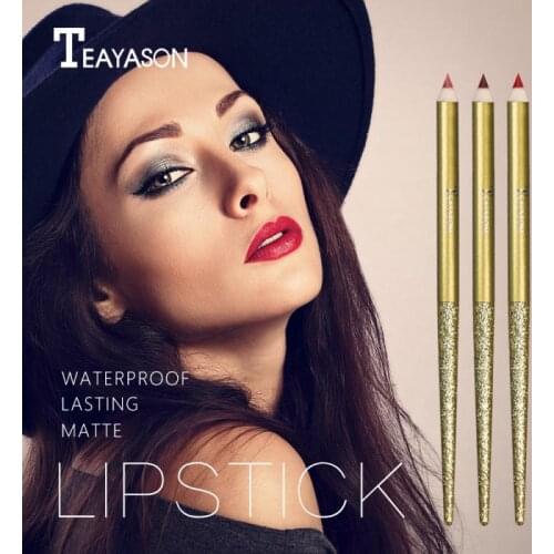 6 Colors Cosmetic Professional Wood Lipliner Waterproof Lady Charming Lip Liner Soft Pencil Contour Makeup Lipstick Tool