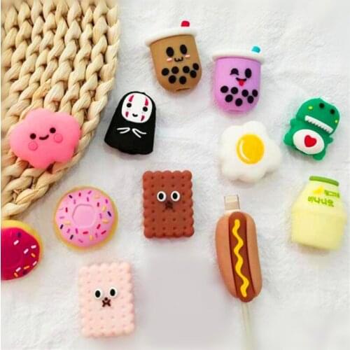 Cable Bite Hotdog Burger Cable Protector Wire Winder Data Line Cord For Iphone USB Charging Protective Cover Winder Organizer