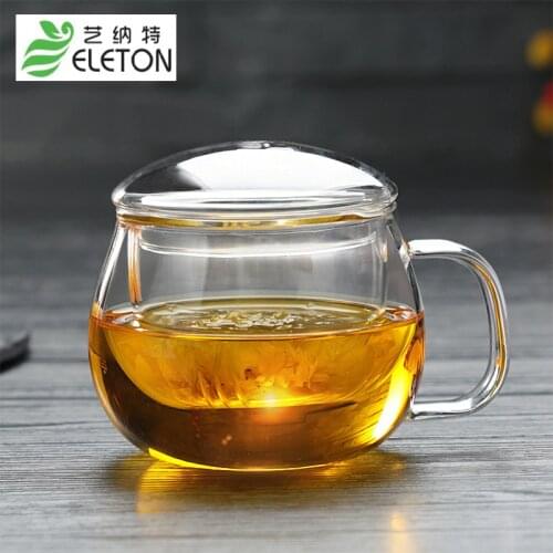 ELETON 350ml Transparency Handmade Glass cups thicker covered with a filter drinkware birthday present glass for tea