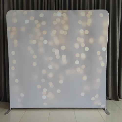 Blurred golden lights bokeh pillowcover print backdrop for wedding holiday photography