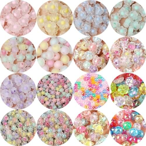 Mixed Acrylic Beads Heart Stars Butterfly Transparent Candy Color Loose Spacer Beads for Needlework Jewelry Making Handmade Diy