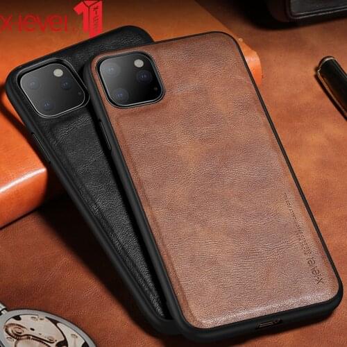 Luxury PU Leather Case For iPhone 11 Pro Soft Silicone edge Shockproof Back Phone Cover For iPhone 11 Pro Max Case