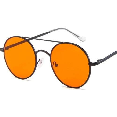 Retro Sunglasses Woman Round Frame Glasses UV400 Dark Fashion Sunglasses Holiday Street Photo Shows Match Glasses Xmas Gift