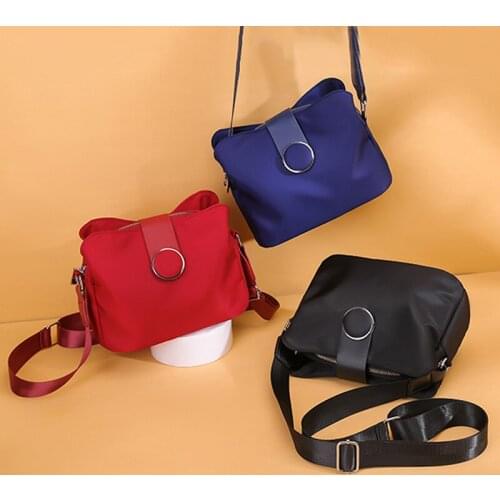 Trendy Multi-layer Storage Nylon Cloth Shoulder Messenger Bag Female Diagonal Small Bag Female Oxford Cloth Bag Solid