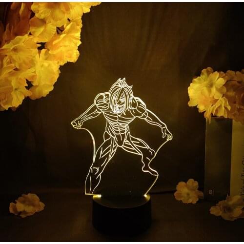 The ATTACK TITAN LED Anime Lamp Living Room Decoration Color Changing RGB Flashing Night Light Otaku Party Birthday Gift Figure