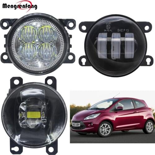 LED Lens Fog Light For Ford Figo Ka+ Ka 2015 2016 Car Front Bumper Fog Lamp DRL Daytime Running Light White Yellow Amber