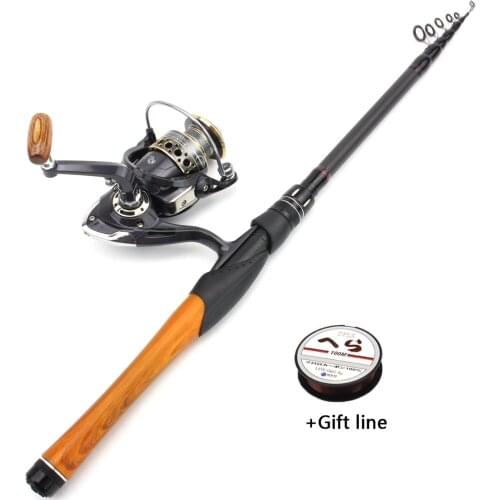 2.1m2.4m2.7m Telescopic Fishing Rod and Fishing Reel Wheel Portable Travel Fishing Rod Spinning Fishing Rod Combo Carbon pole