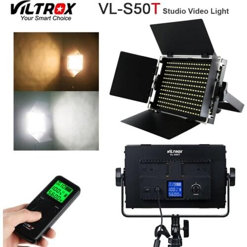 Viltrox VL-S50T LED Video Slim 50W Bicolor Dimmable LCD Light 3300K-5600K for Studio Camera Camcorder& Wireless remote control