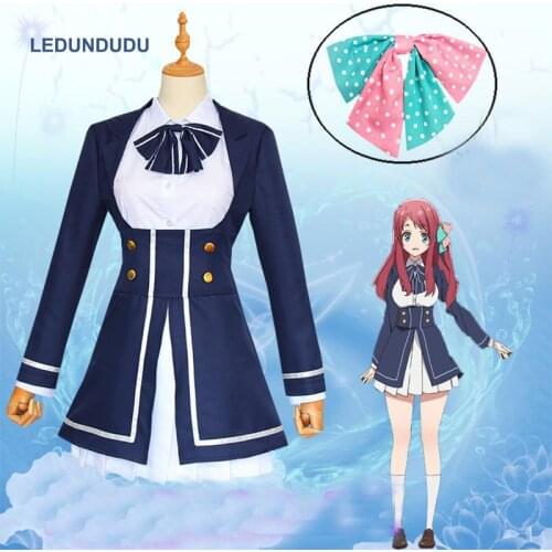 ZOMBIE LAND SAGA Minamoto Sakura Cosplay Costume Women Fancy Party School Uniform Lady Cos Maid Dress Outfit for Halloween