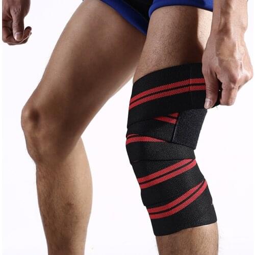 1PCS Fitness Leg Knee Weight Loss Weightlifting Compression Band Wrapping 180 * 8CM Elastic Bandage Press Squat Training