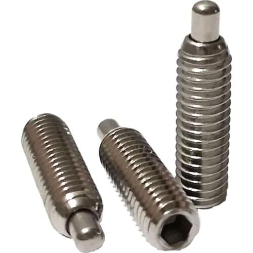 1Pcs M3 M4 M5 M6 M8 M10 M12 Spring Plungers Threaded-with Pin Set Screw 304 Stainless Steel A126