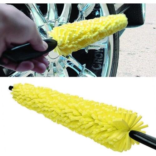 1pc Wheel Cleaning Brush Plastic Handle Vehicle Tire Cleaning Brush Wheel Pedal Sponge Manual Cleaning Tool