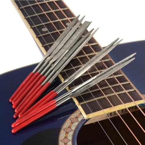 10 Pcs/Set Guitar Fret Nut Saddle Slot Pickguard Grinding File Set Guitar Repair Tool Guitar Accessories