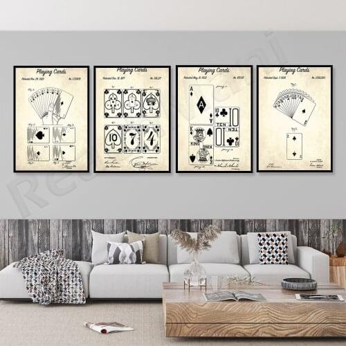 1929 Playing Card Patent Art Poster-Card Game Patent Poster-Blueprint Art-Poker Wall Art-Vintage Poker Gift