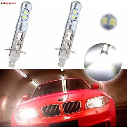 2 Pcs Super White 6000k H1 10W 6000LM 2323SMD Chips Car LED Fog Light DRL Driving Vehicle Car DRL Driving Fog Lights