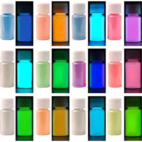 20G Luminous Powder Party DIY Decorations Nail Glitter Set Epoxy Resin Dye Glow In The Dark Pigment Powder for Holiday Decorate