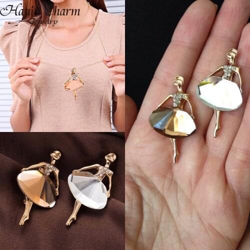 2021 Korean Fashion Jewelry Ballet Girl Fashion Temperament Crystal Brooch Wholesale Broches Jewelry Fashion Brooches For Women