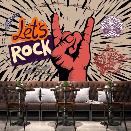 Custom 3D Photo Wallpaper Rock Music Poster Art Mural KTV Bar Cafe Wall Decorative Painting Wallpaper Murales Papel De Pared 3D