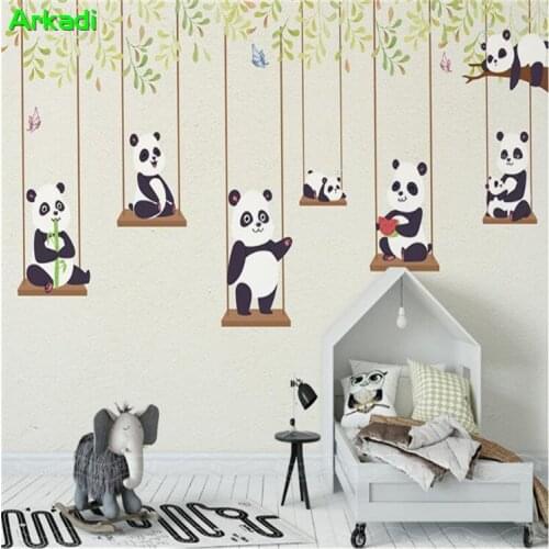 3D custom cartoon theme panda childrens room wallpaper nursery playground theme background wallpaper bedroom mural