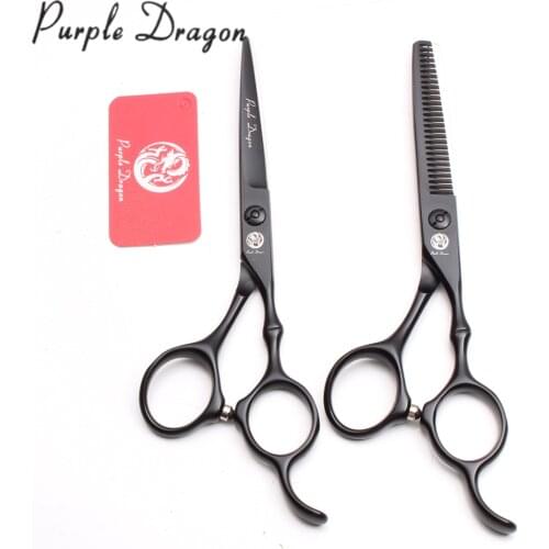6" 440C Purple Dragon Black Hair Scissors Cutting Scissors Thinning Shears Professional Hairdressing Scissors Barber Shop Z9030