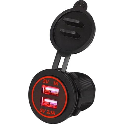 4 Color Dual USB Car Boat Charger Adapter With the Aperture for Most Car Phone GPS 3.1A 12v