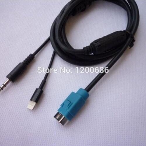 Car AUX Adapter Cable Input wire harness Interface For Alpine KCE-236B For iPhone 5 5S 5C 6 6 Plus