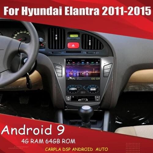 For Hyundai Elantra 2011-2015 Android car radio tesla style PX6 4G 64G multimedia BT GPS Navi Radio Stereo Head Unit