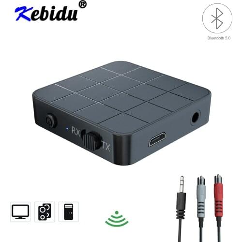 Kebidu Bluetooth 5.0 Adapter Wireless 3.5mm Jack RCA Audio Receiver Transmitter For TV Auto Bluetooth Car Kit Speaker Headphone