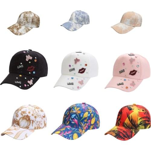 New Fashion Women Tie Dye Cap Multicolor Irregular Print Baseball Cap Female Outdoor Streetwear Summer Caps Hats