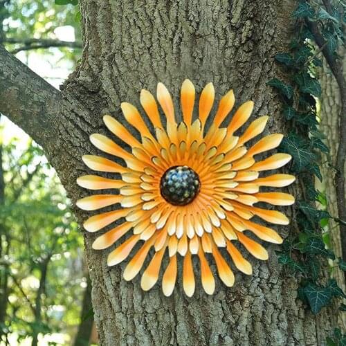 Large Metal Flower Wall Art Decor Iron Sunflower Sculpture