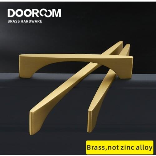 Dooroom Brass Furniture Handles Nordic Modern Wardrobe Dresser Cupboard Cabinet Drawer Shoe Box Pulls Light Luxury Gold Knobs