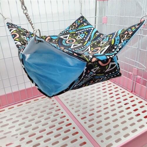 Pet Hammock Double-layer Plush Soft Winter Warm Hanging Nest Sleeping Bed Small Pets Hamster Squirrel Chinchilla House 35 * 35cm