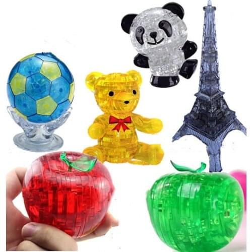 Kidpower Happy Hour Jigsaw Crystal Puzzle 3D Animal Puzzle Bus brain game Educational Toys Gift Present