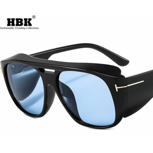 HBK 2021 New Modern Products Steampunk Sunglasses Women Men Vintage Style Oversized Big Frame Fashion Eyewear Unisex UV400